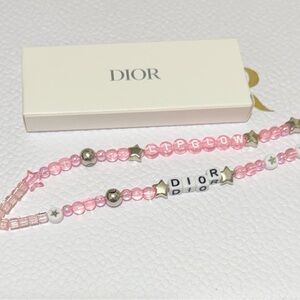 Dior Pink Beaded Phone Charm